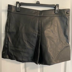 Shein. Black faux leather shorts. Size XL (12-14).